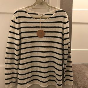 NWT August Mist Lylah Elbow Patch Striped Pullover